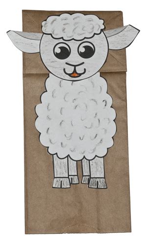 Sheep Paper Bag Puppet Printable